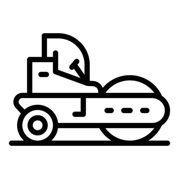 Reparatie road roller pictogram, omtrek stijl — Stockvector