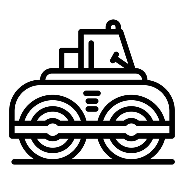 Άσφαλτος road roller icon, περίγραμμα στυλ — Διανυσματικό Αρχείο