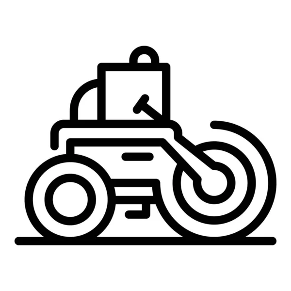 Making road roller icon, outline style — Stock Vector