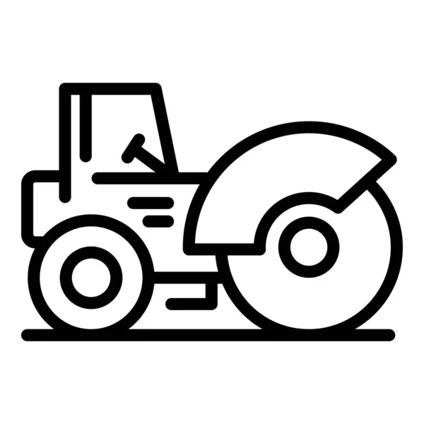 Icono de rodillo de carretera de carretera, estilo de esquema — Vector de stock