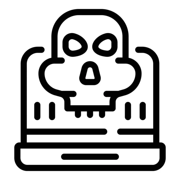 Ícone de segurança do laptop fraude, estilo esboço — Vetor de Stock