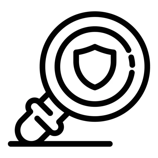 Safe magnifier icon, outline style — Stock Vector