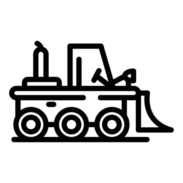 Bulldozer icon, outline style — Stock Vector