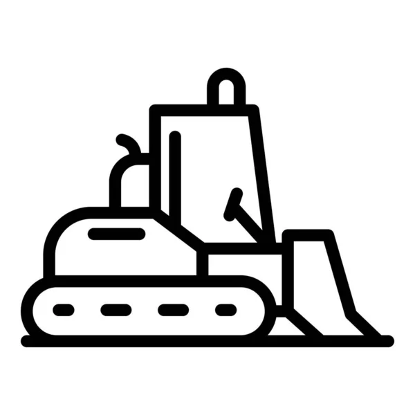 Stavba buldozeru ikony, obrys stylu — Stockový vektor