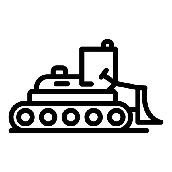 Excavadora bulldozer icono, estilo de contorno — Vector de stock