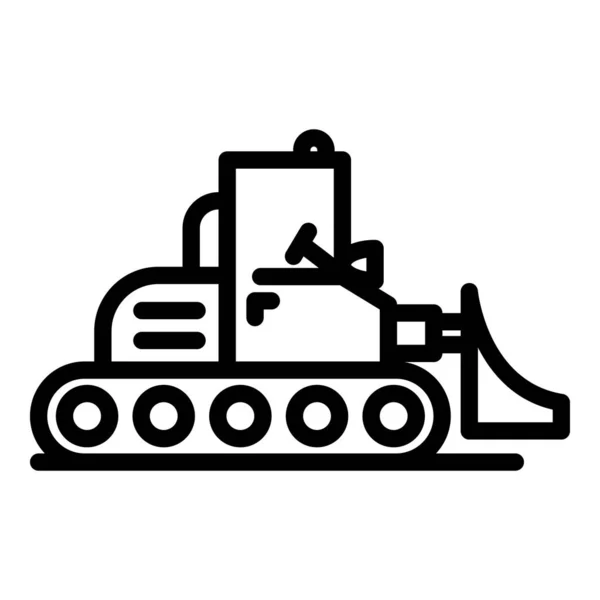 Ciężka ikona buldożera, zarys stylu — Wektor stockowy