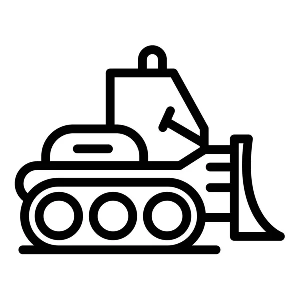 Ikona zavaděče buldozeru, styl osnovy — Stockový vektor