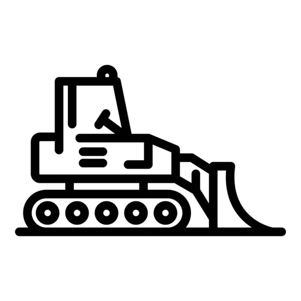 Power bulldozer icon, outline style — Stock Vector