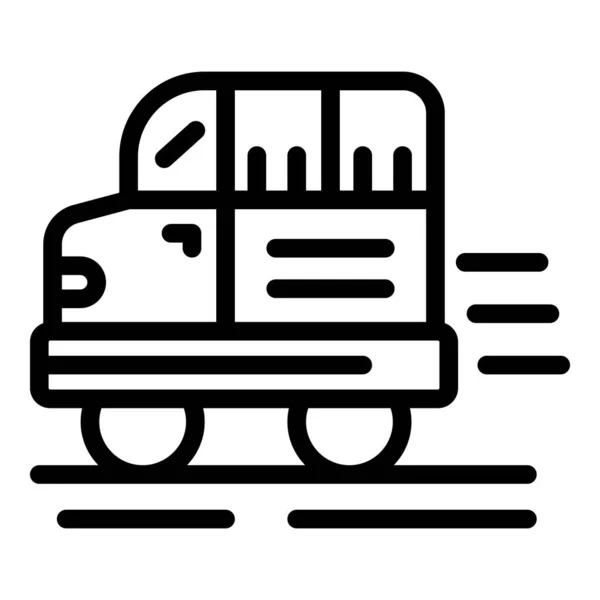 Toeristenauto icoon, outline stijl — Stockvector
