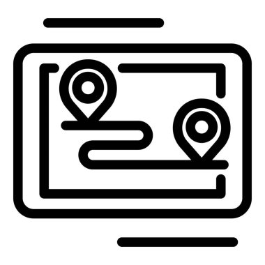 Tablet simgesi üzerindeki GPS rotası, özet biçimi