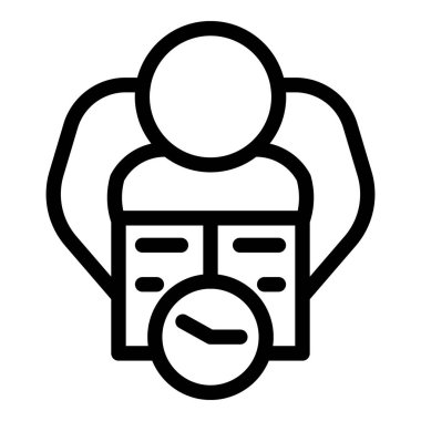 Kitap üst görünüm simgesi olan adam, özet biçimi