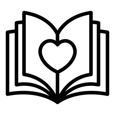 Açık kitap ve kalp simgesi, özet biçimi