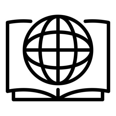 Açık kitap simgesi üzerindeki dünya, özet biçimi