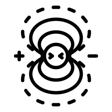 Electromagnetic field icon, outline style clipart
