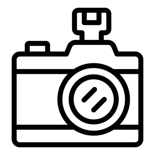 Camera icon, outline style — Stock Vector