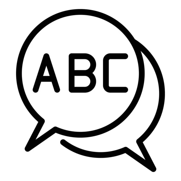 Abc in the chat bubbles icon, outline style — Stock Vector