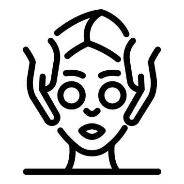 Yüz masajı simgesi, dış hat biçimi