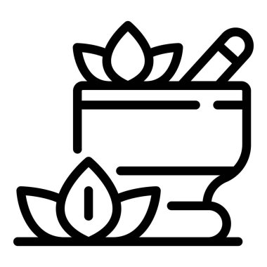 Aromatik bitki ikonlu kase, özet biçimi