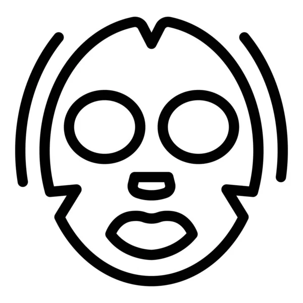 Зволожуюча іконка маски для обличчя, стиль контуру — стоковий вектор