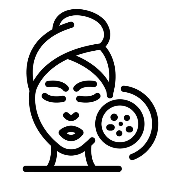 Женское лицо и акне икона, стиль наброска — стоковый вектор