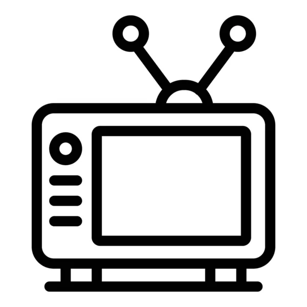 Ikona telewizji, styl konturu — Wektor stockowy
