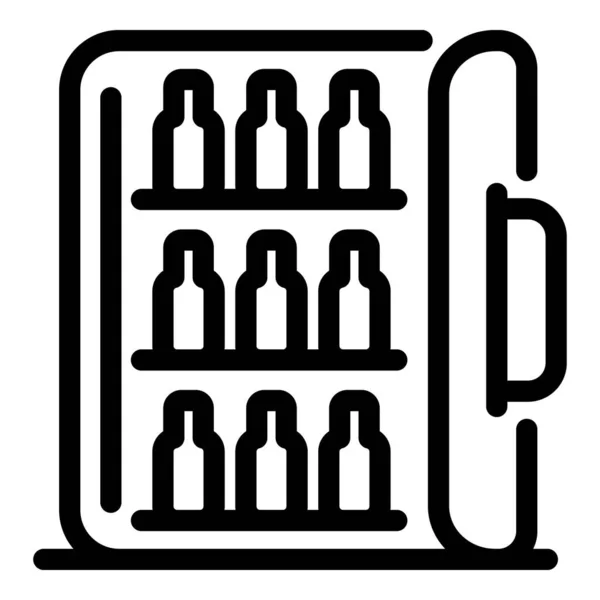 Hotel mini bar ikona, obrys stylu — Wektor stockowy