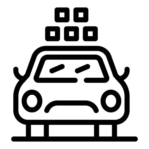 Taxi service icon, outline style — Stock Vector