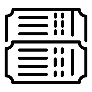 İki sinema bileti ikonu, taslak tarzı