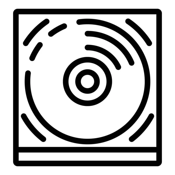 Icona del disco audio, stile contorno — Vettoriale Stock