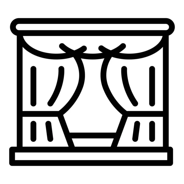 Icono de teatro de cortina, estilo de esquema — Vector de stock