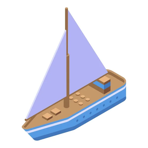 Икона морской яхты в изометрическом стиле — стоковый вектор