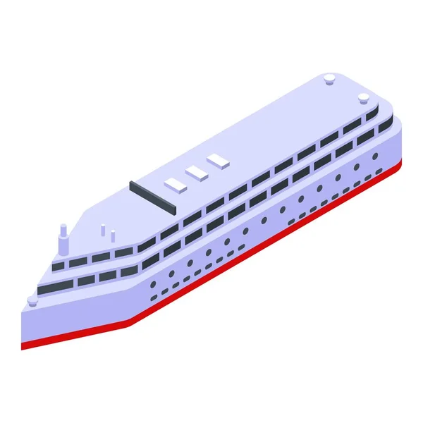 Ícone de navio de cruzeiro grande, estilo isométrico — Vetor de Stock