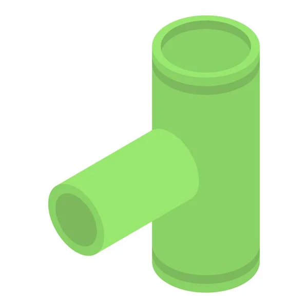 Icono de tubería de canal verde, estilo isométrico — Vector de stock