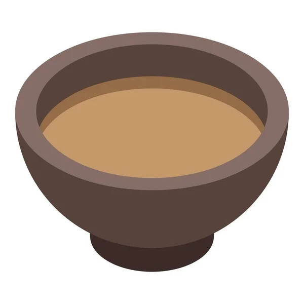 Teaszertartás tál ikon, izometrikus stílus — Stock Vector
