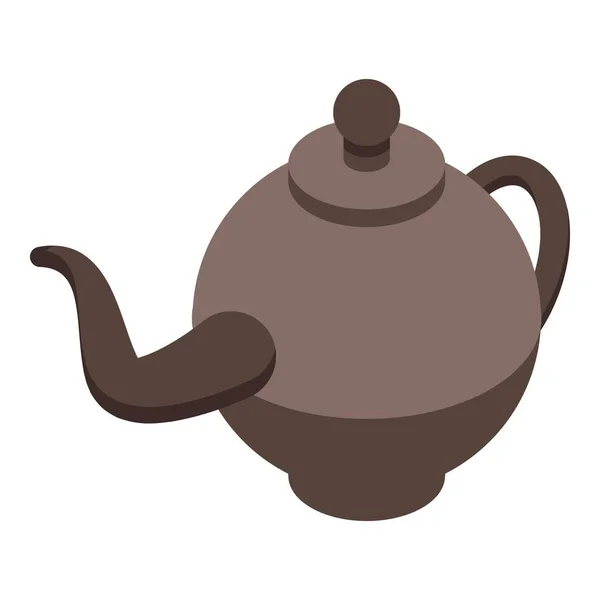 Çay demliği simgesi, izometrik biçim — Stok Vektör