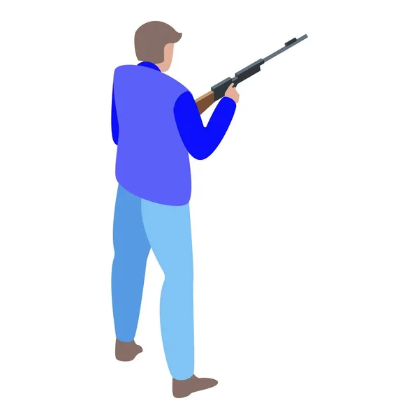 Man shooter icoon, isometrische stijl — Stockvector