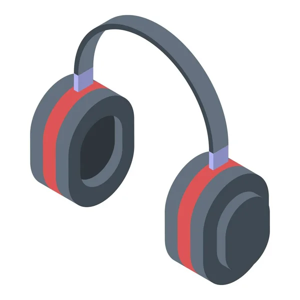 Icono de auriculares deportivos de tiro, estilo isométrico — Vector de stock