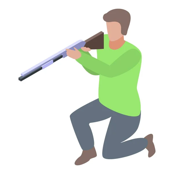 Icono de tirador de escopeta, estilo isométrico — Archivo Imágenes Vectoriales