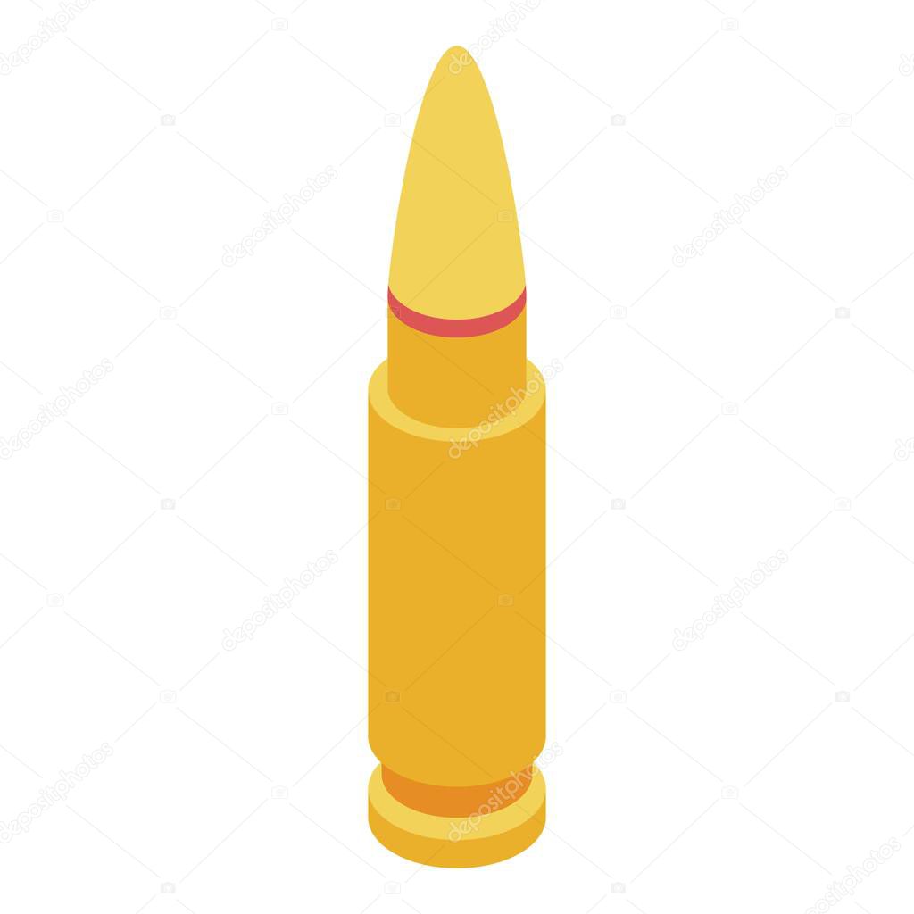 Shooting bullet icon, isometric style