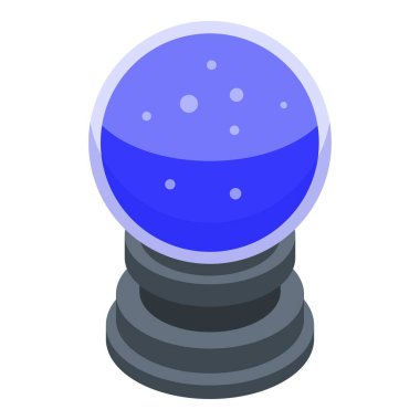 Sihirli cam top simgesi, izometrik stil