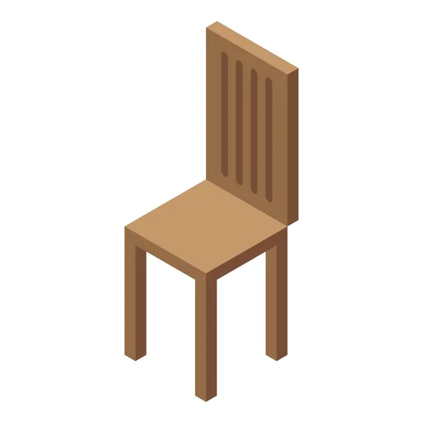 Icono de silla de madera, estilo isométrico — Vector de stock