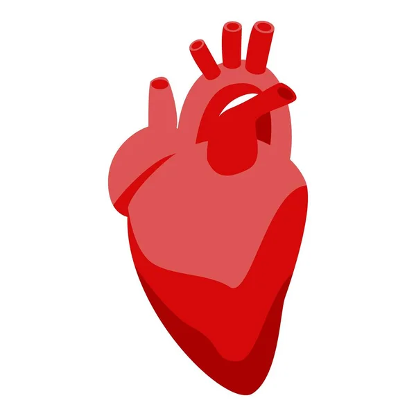 Donar órganos icono corazón humano, estilo isométrico — Vector de stock
