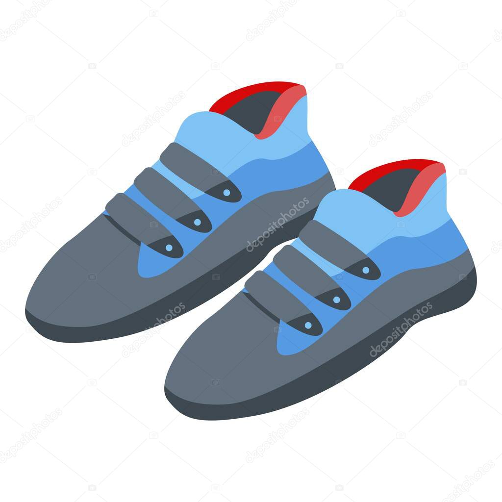 Sport climbing shoes icon, isometric style