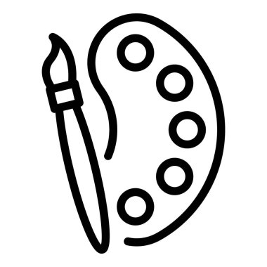 Boya fırçası renk paleti simgesi, özet biçimi