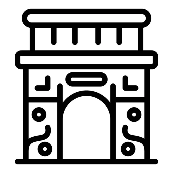 パリ凱旋門のアイコン、アウトラインスタイル — ストックベクタ