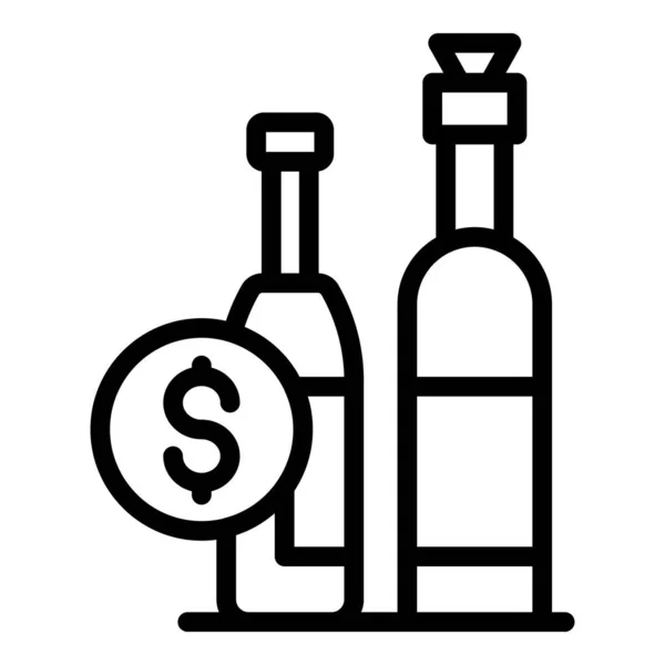 Dever ícone garrafa de armazenamento livre, estilo esboço — Vetor de Stock