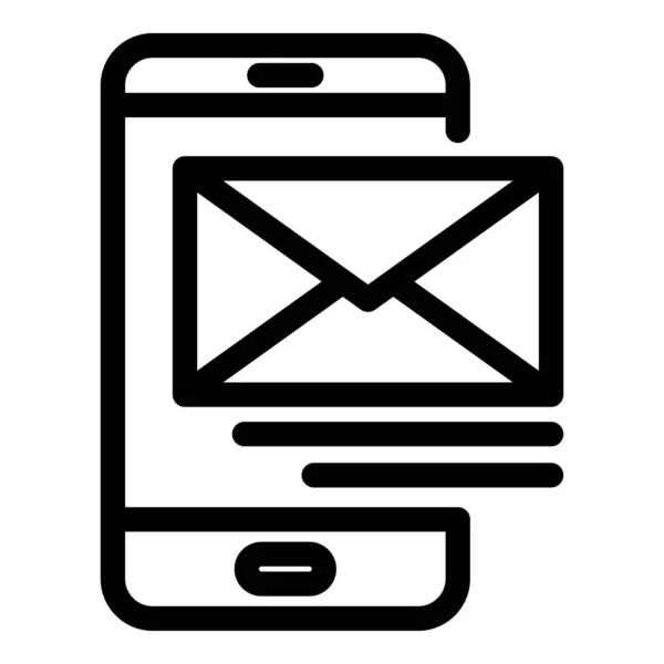 Ikona SMS-ów telefonicznych, styl konturu — Wektor stockowy