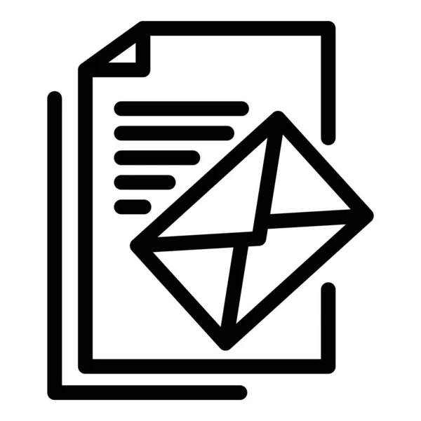 Icono de papel de correo, estilo de esquema — Vector de stock