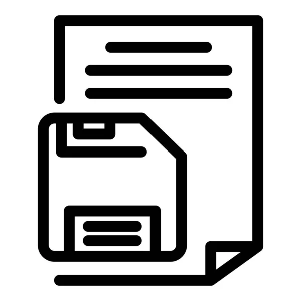 Diskettenpapier-Symbol, Umrissstil — Stockvektor