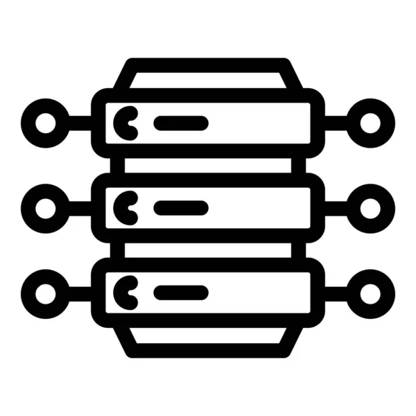 Digitales Icon für Serverdaten, Umrissstil — Stockvektor